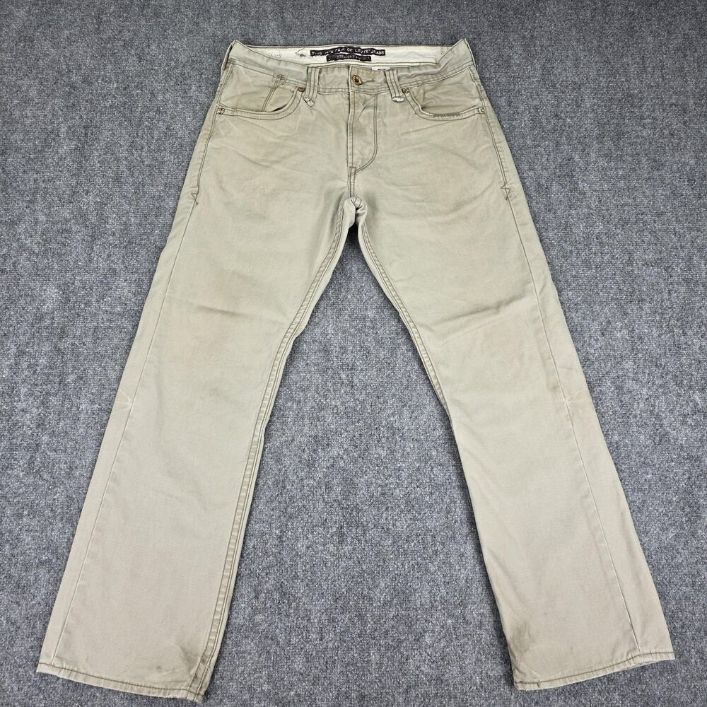 Levis Jeans Mens 30x30 Stone Khaki Relaxed Straight 701S Casual Distressed Pants
